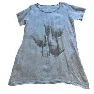 Floral Lightweight Cotton Tunic Dress - Size Large